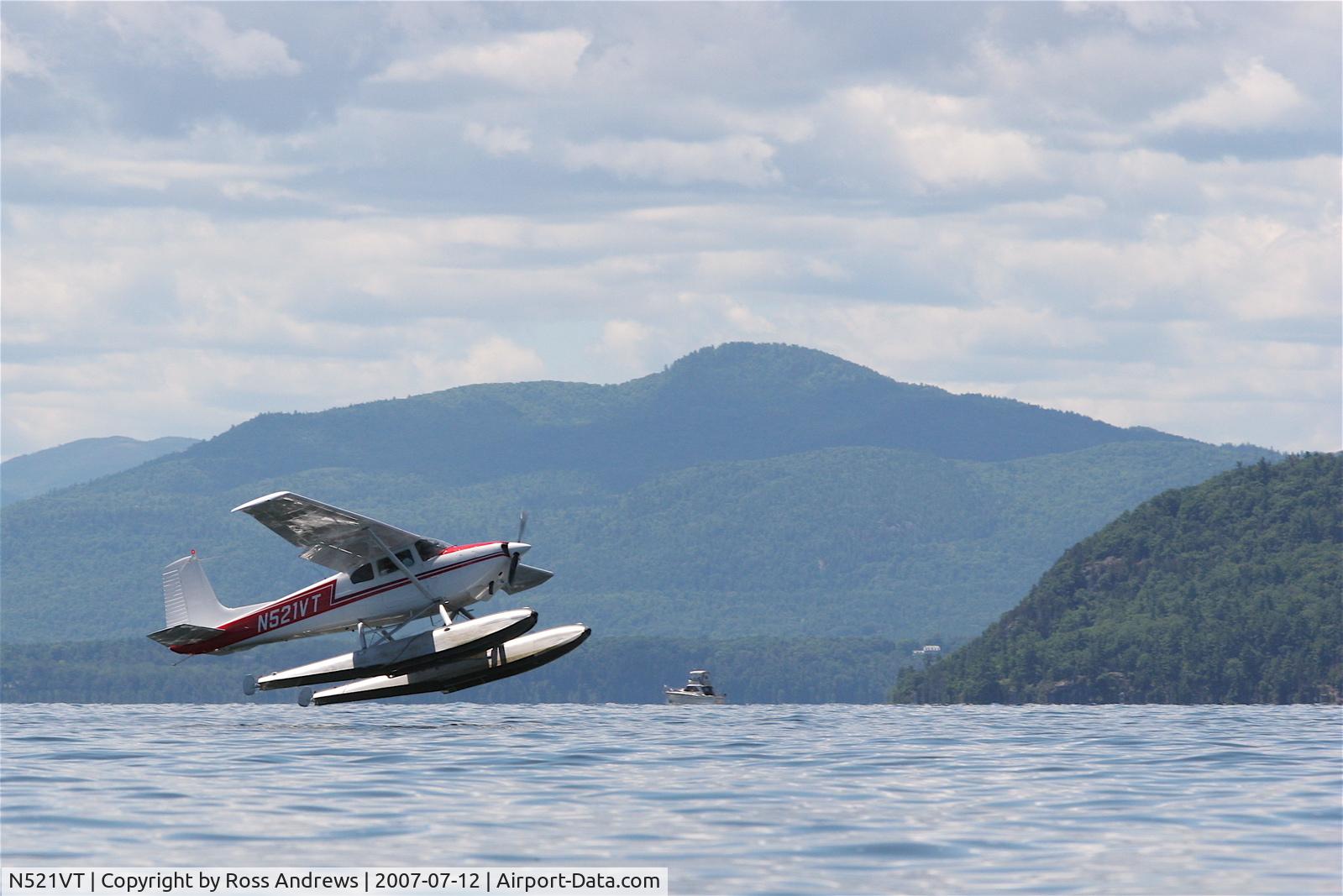 N521VT, 1957 Cessna 180A C/N 50055, Take-off Near Thompson's Point, Charlotte, VT