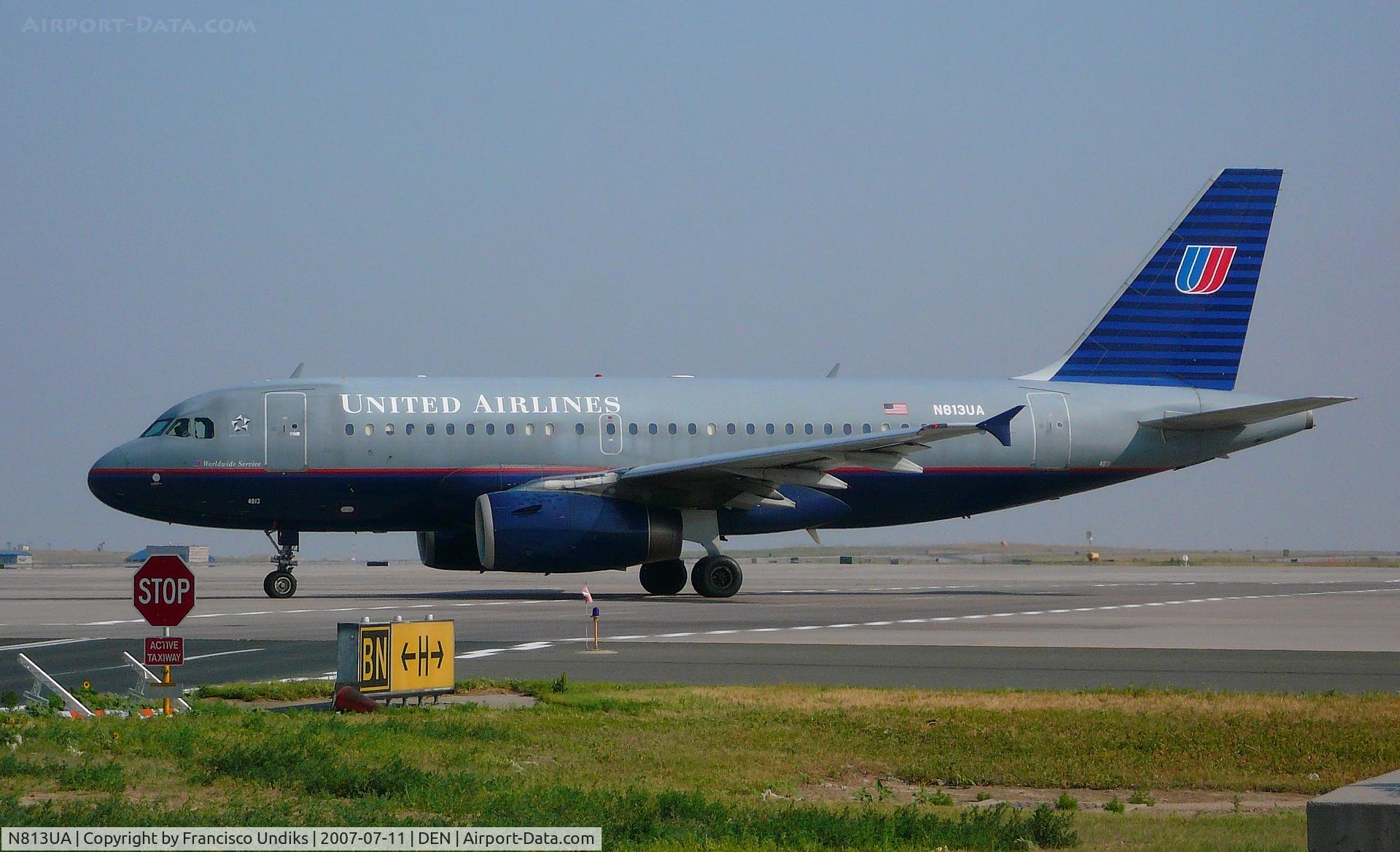 N813UA, 1998 Airbus A319-131 C/N 858, United Airlines A319 Crossing VSR on Bravo November.