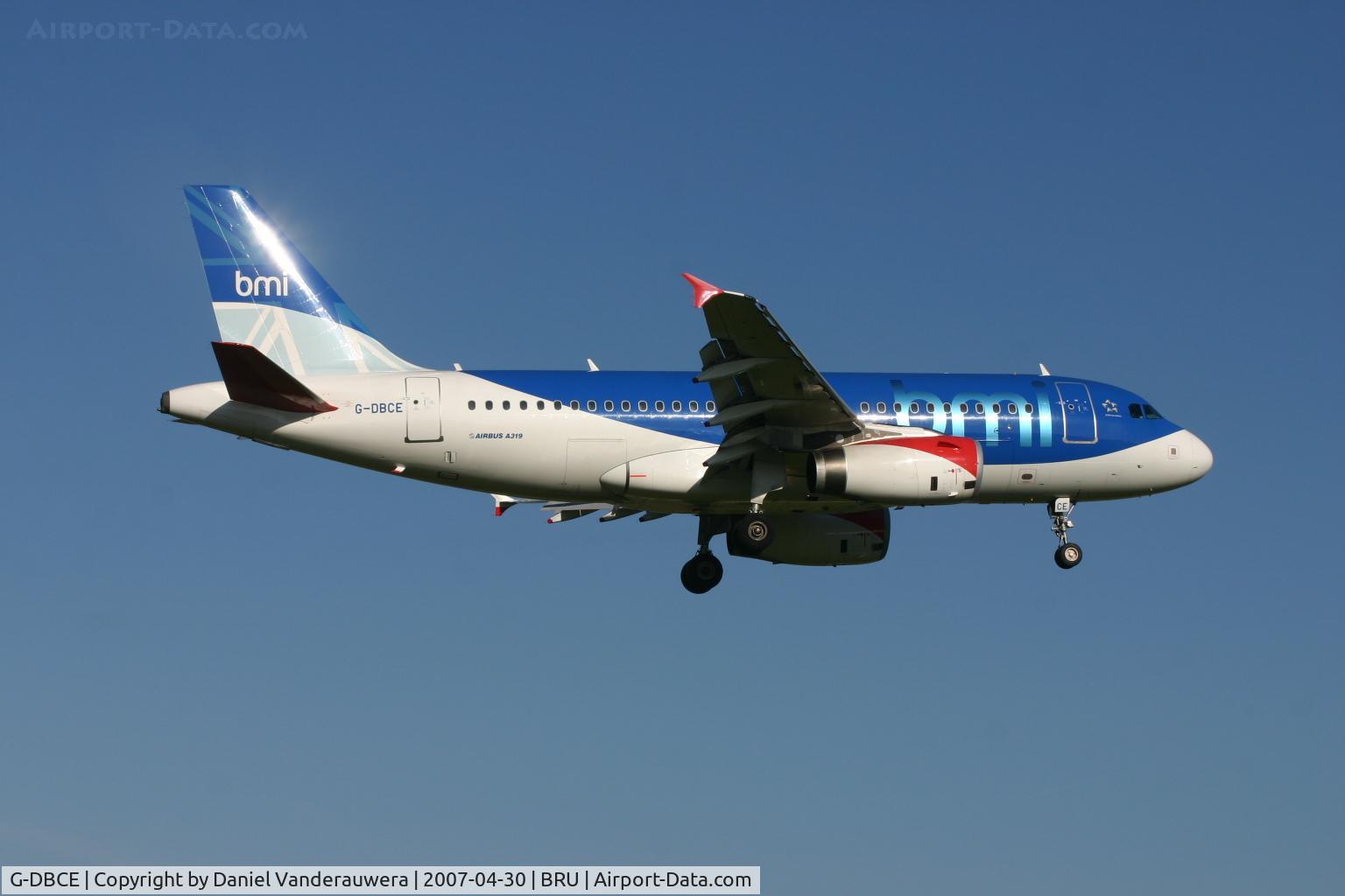 G-DBCE, 2005 Airbus A319-131 C/N 2429, flight BD141 is short to land on rwy 02