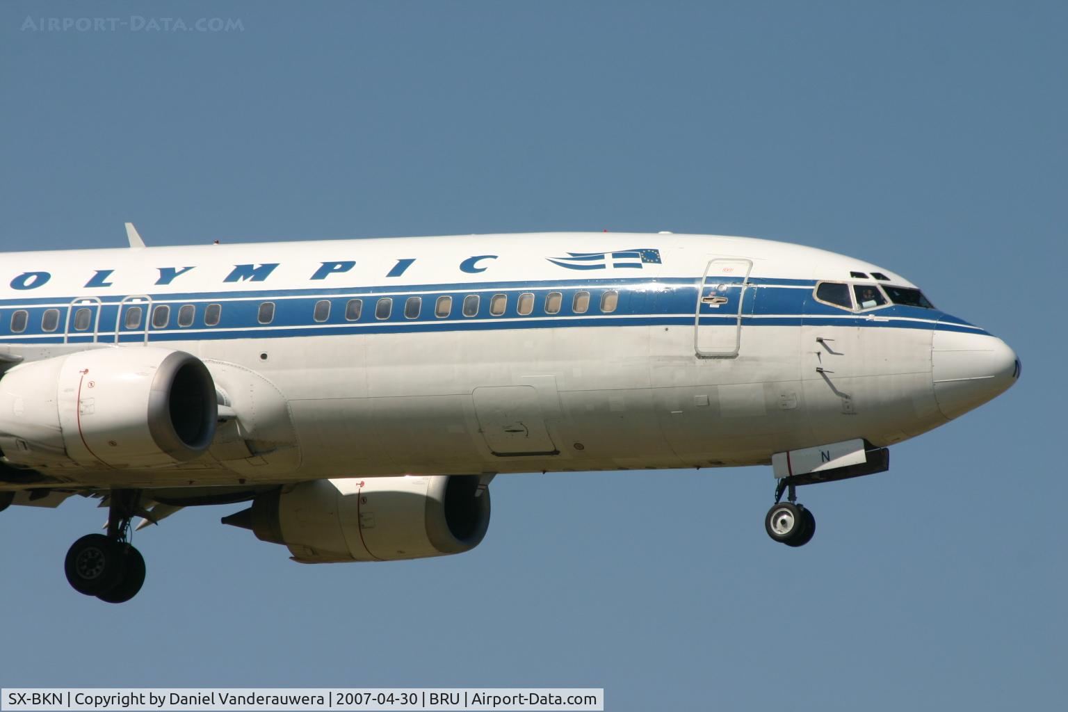 SX-BKN, 1992 Boeing 737-4Q8 C/N 26281/2380, flight OA145 is descending to rwy 02