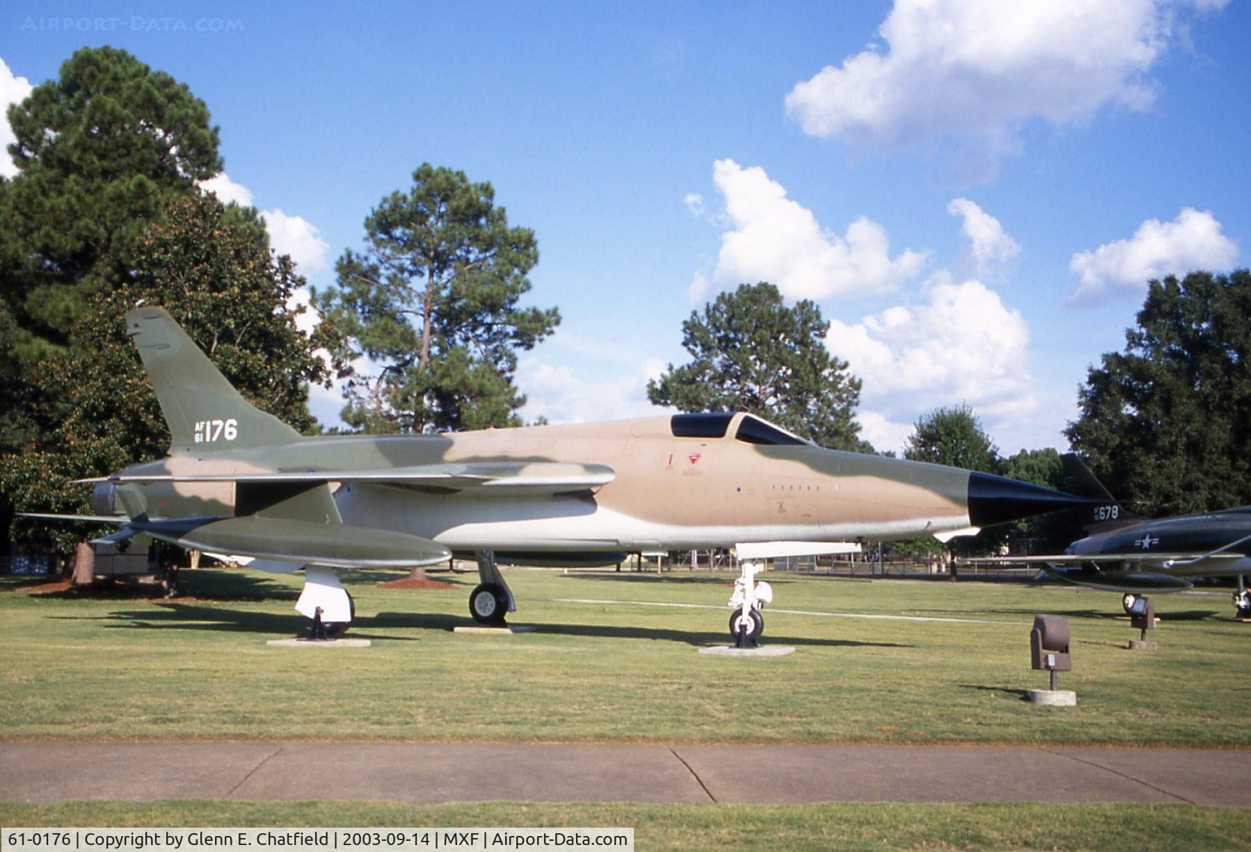 61-0176, 1961 Republic F-105-D-25-RE Thunderchief C/N D371, F-105D at the air park at Maxwell AFB