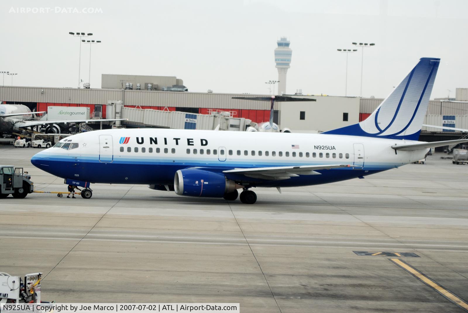 N925UA, 1992 Boeing 737-522 C/N 26646, @ATL
