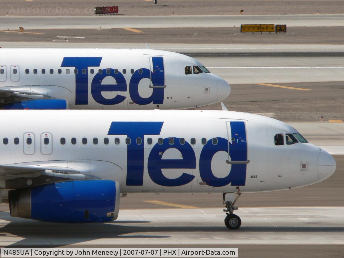 N485UA, 2001 Airbus A320-232 C/N 1617, Two Teds are better than one!