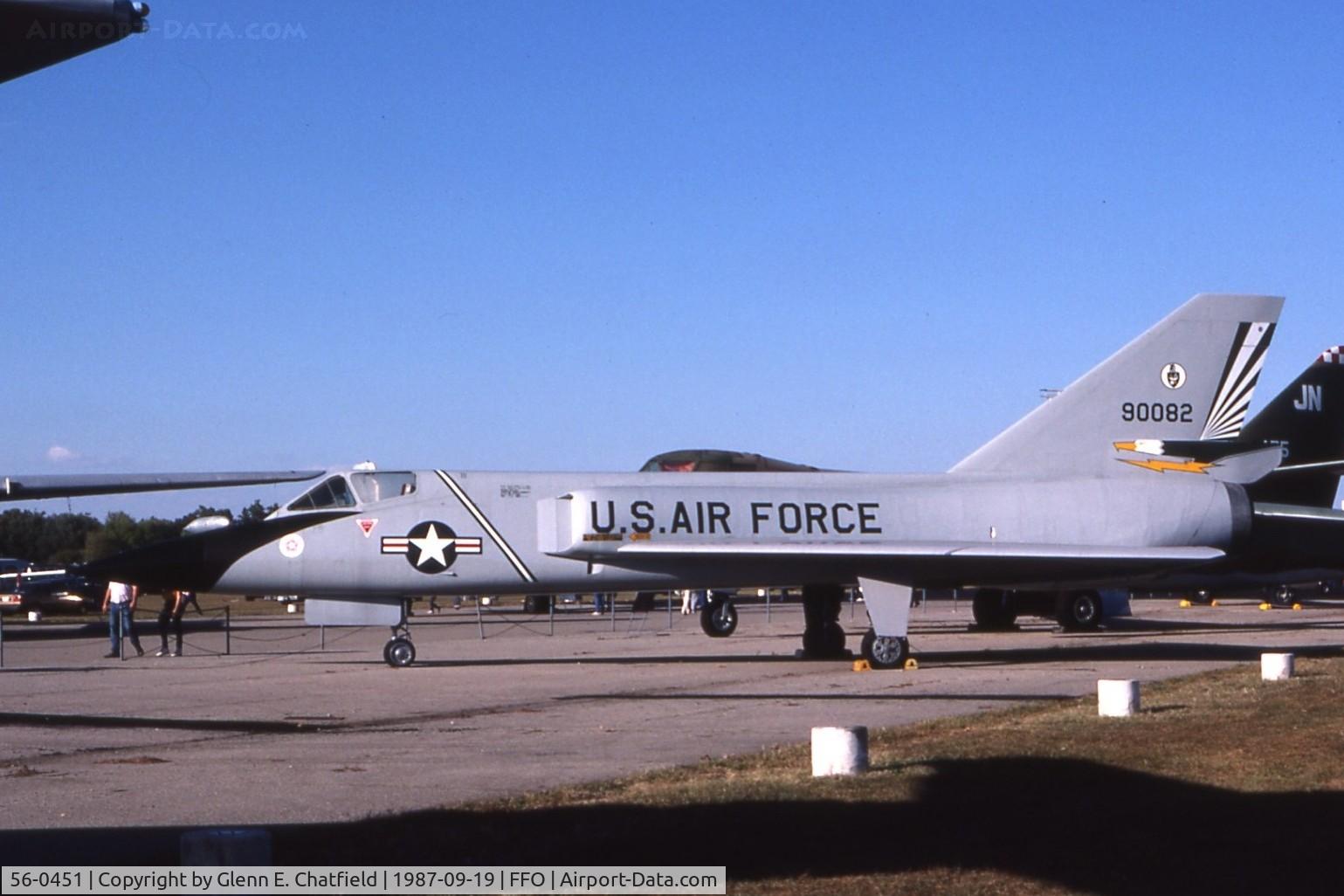 56-0451, 1957 Convair F-106A Delta Dart C/N 8-24-01, F-106A at the National Museum of the U.S. Air Force marked as 59-0082, now at the Selfridge AFB Musuem