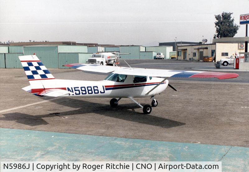 N5986J, 1971 Cessna A150L Aerobat C/N A1500286, Rolling out of paint shop, early 1990's