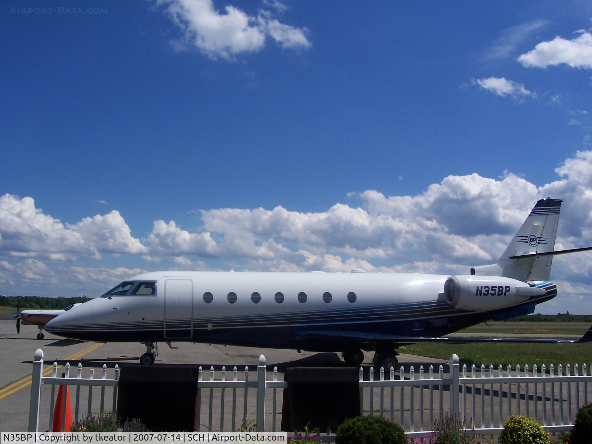 N35BP, 2007 Gulfstream Aerospace G200 C/N 163, On ramp at Richmor Aviation