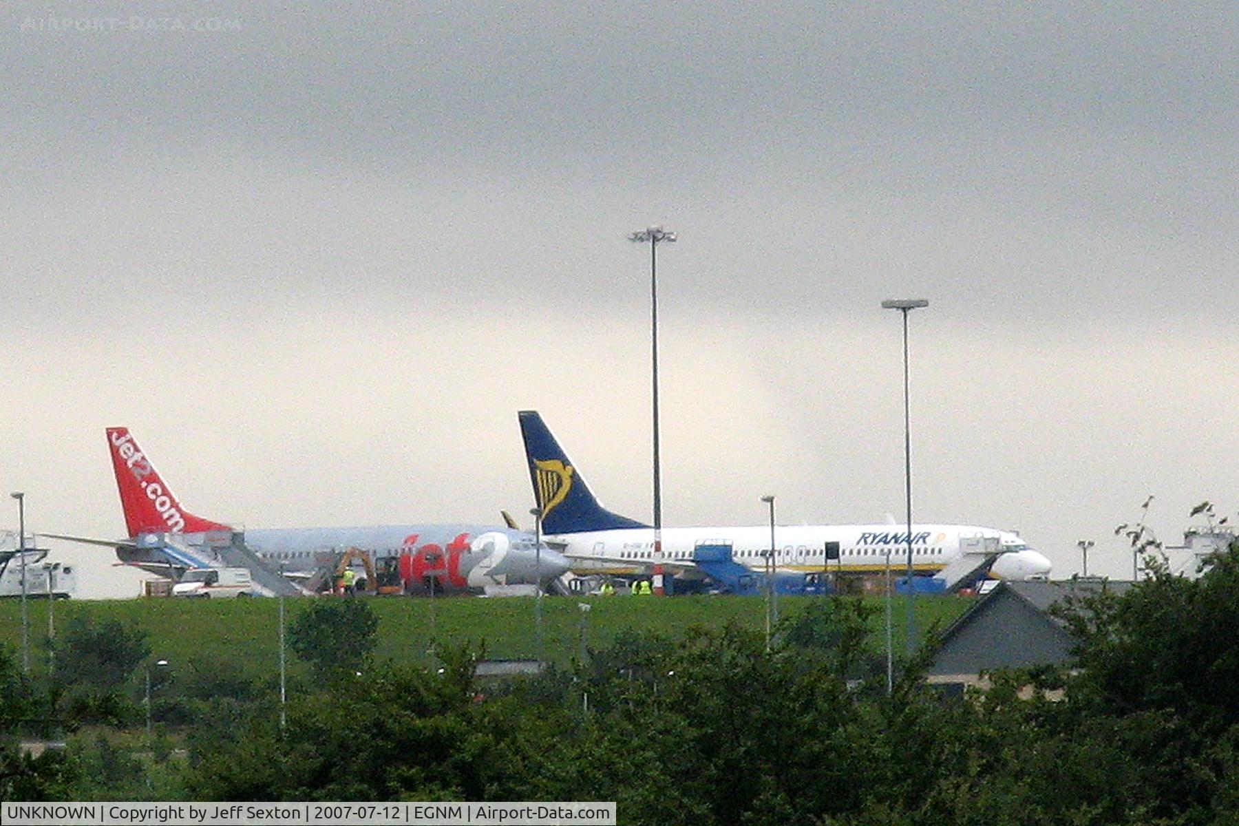 UNKNOWN, , Ryan Air Boeing 737-800 and Jet2 Boeing 737 at Leeds/Bradford UK