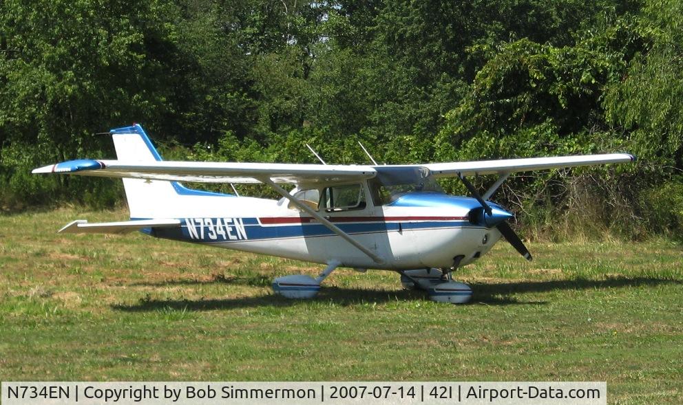 N734EN, 1977 Cessna 172N C/N 17268798, At the Zanesville, OH fly-in breakfast & lunch