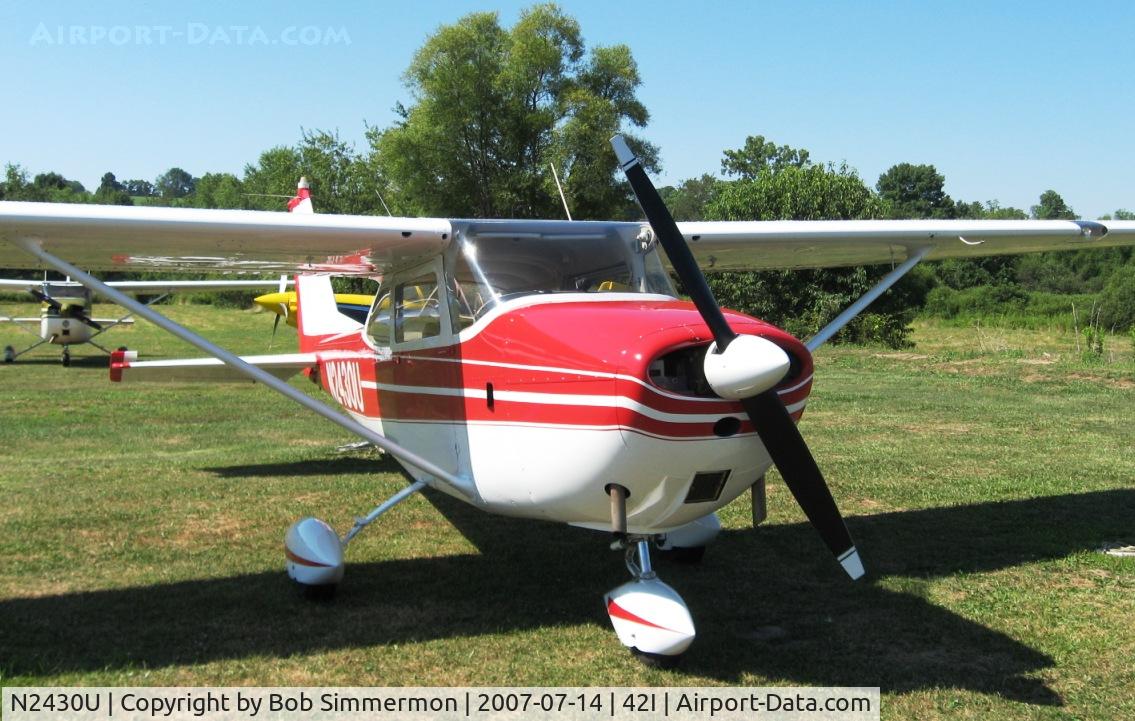 N2430U, 1963 Cessna 172D C/N 17250030, One of my old rides at the breakfast/lunch fly-in at Zanesville, OH.  This is the first I've seen this bird in 30 years!