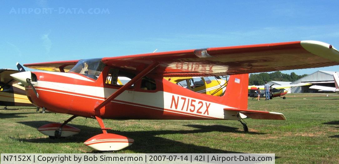 N7152X, 1961 Cessna 150A C/N 15059252, Nice taildragger conversion at the Zanesville, OH fly-in breakfast & lunch