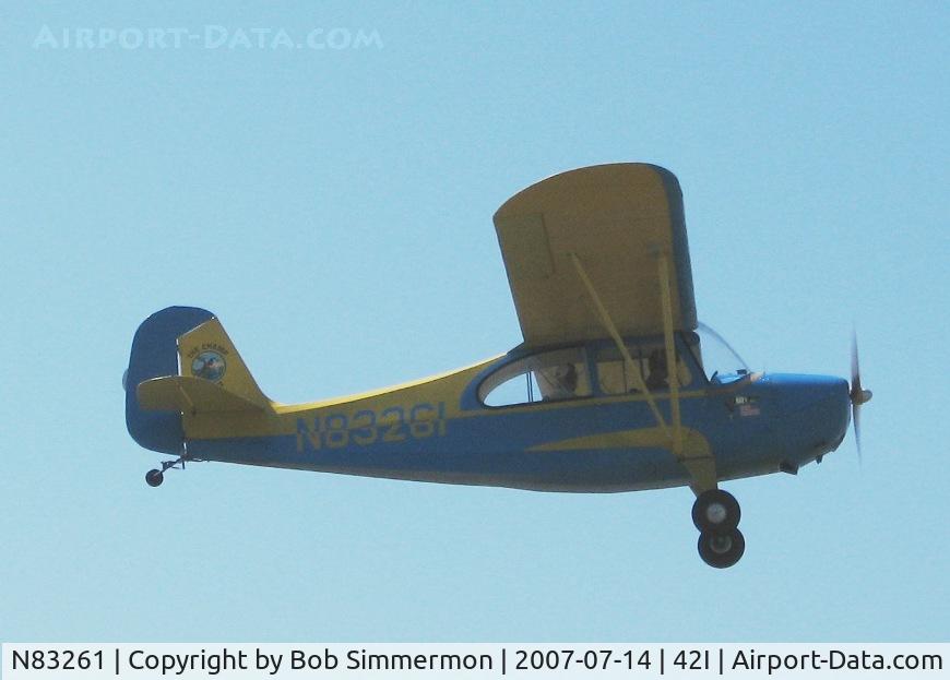 N83261, 1946 Aeronca 7AC Champion C/N 7AC-1925, Departing the Zanesville, OH fly-in breakfast & lunch