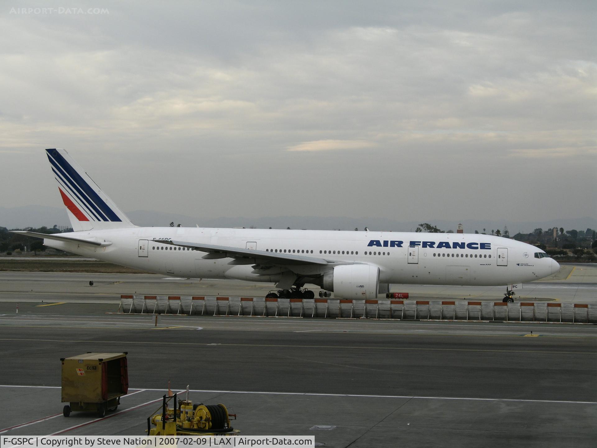 F-GSPC, 1998 Boeing 777-228/ER C/N 29004, Air France 777-228 taxying @ LAX