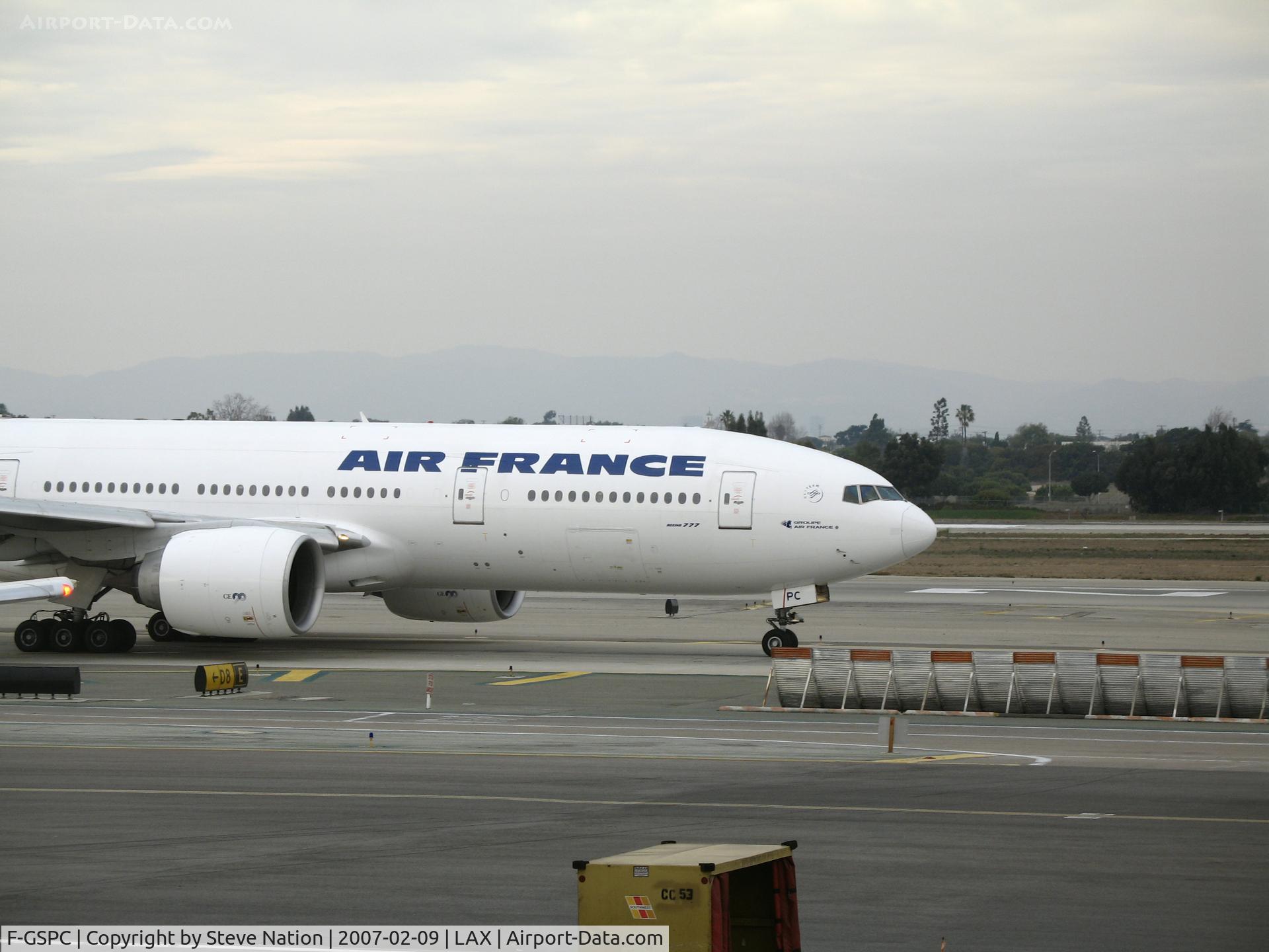 F-GSPC, 1998 Boeing 777-228/ER C/N 29004, Air France 777-228 taxying @ LAX