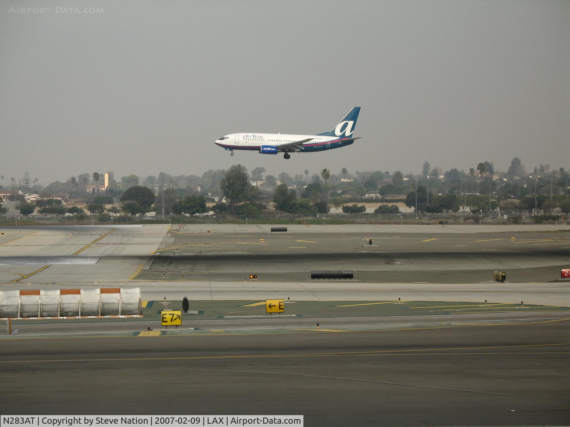 N283AT, 2006 Boeing 737-7BD C/N 34479, Air Tran 737-7BD on final@ LAX