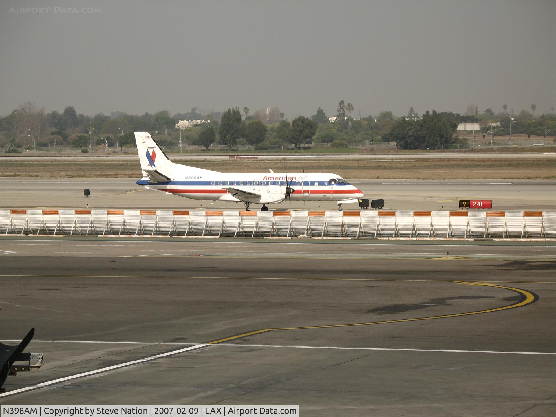 N398AM, 1996 Saab 340B C/N 340B-398, American Eagle SAAB 340B taxying @ LAX