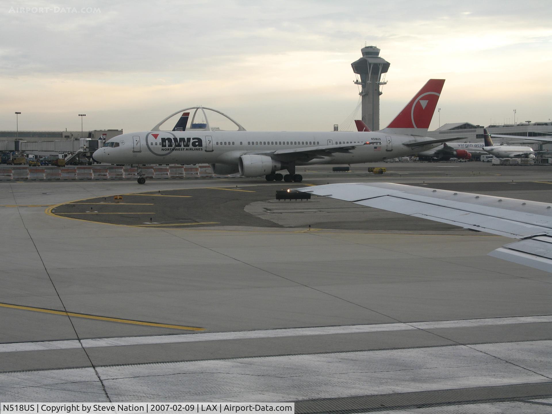 N518US, 1986 Boeing 757-251 C/N 23206, Northwest 757-251 taxying @ LAX