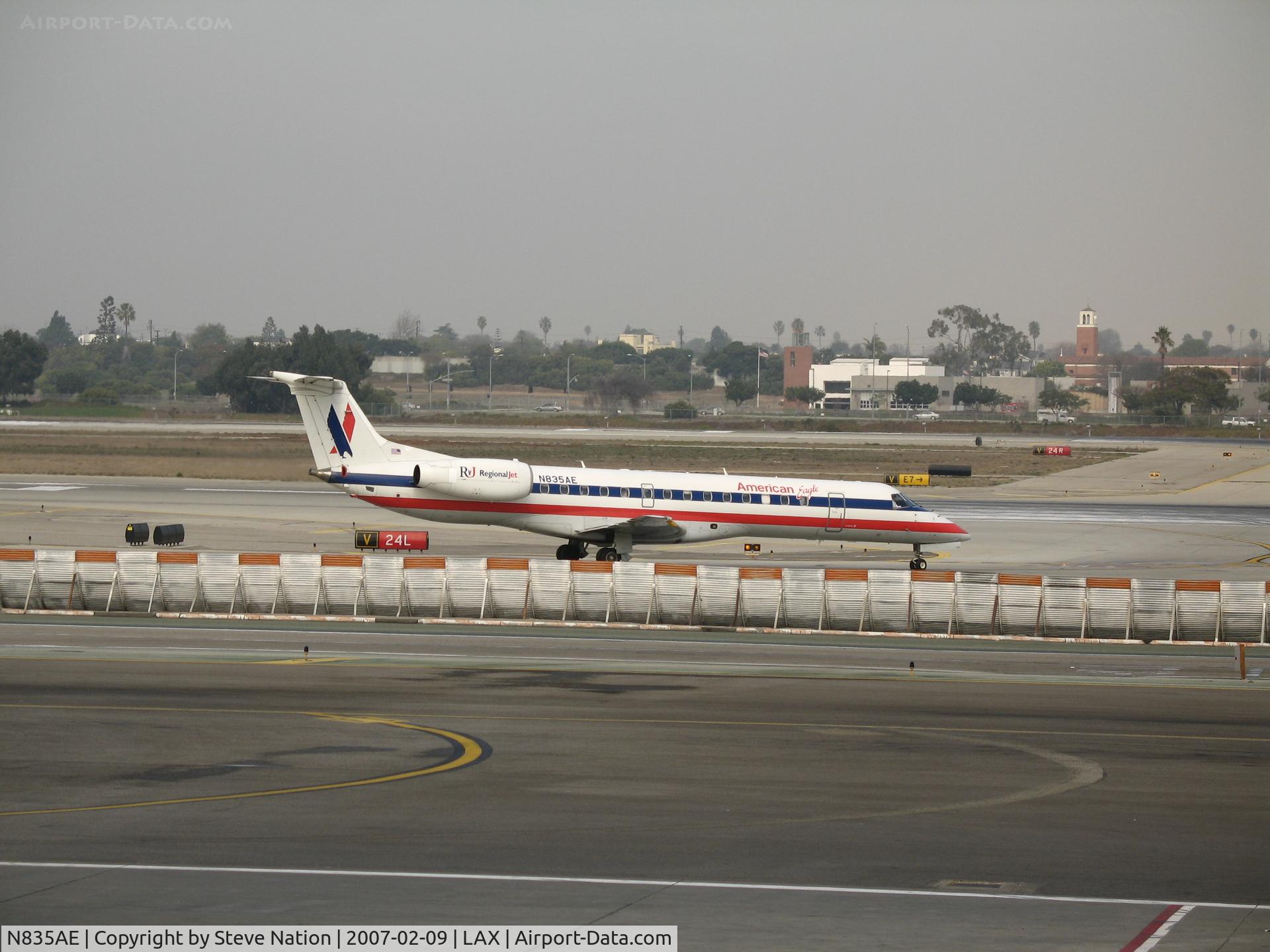 N835AE, 2002 Embraer ERJ-140LR (EMB-135KL) C/N 145634, American Eagle EMB-135KL taxying @ LAX