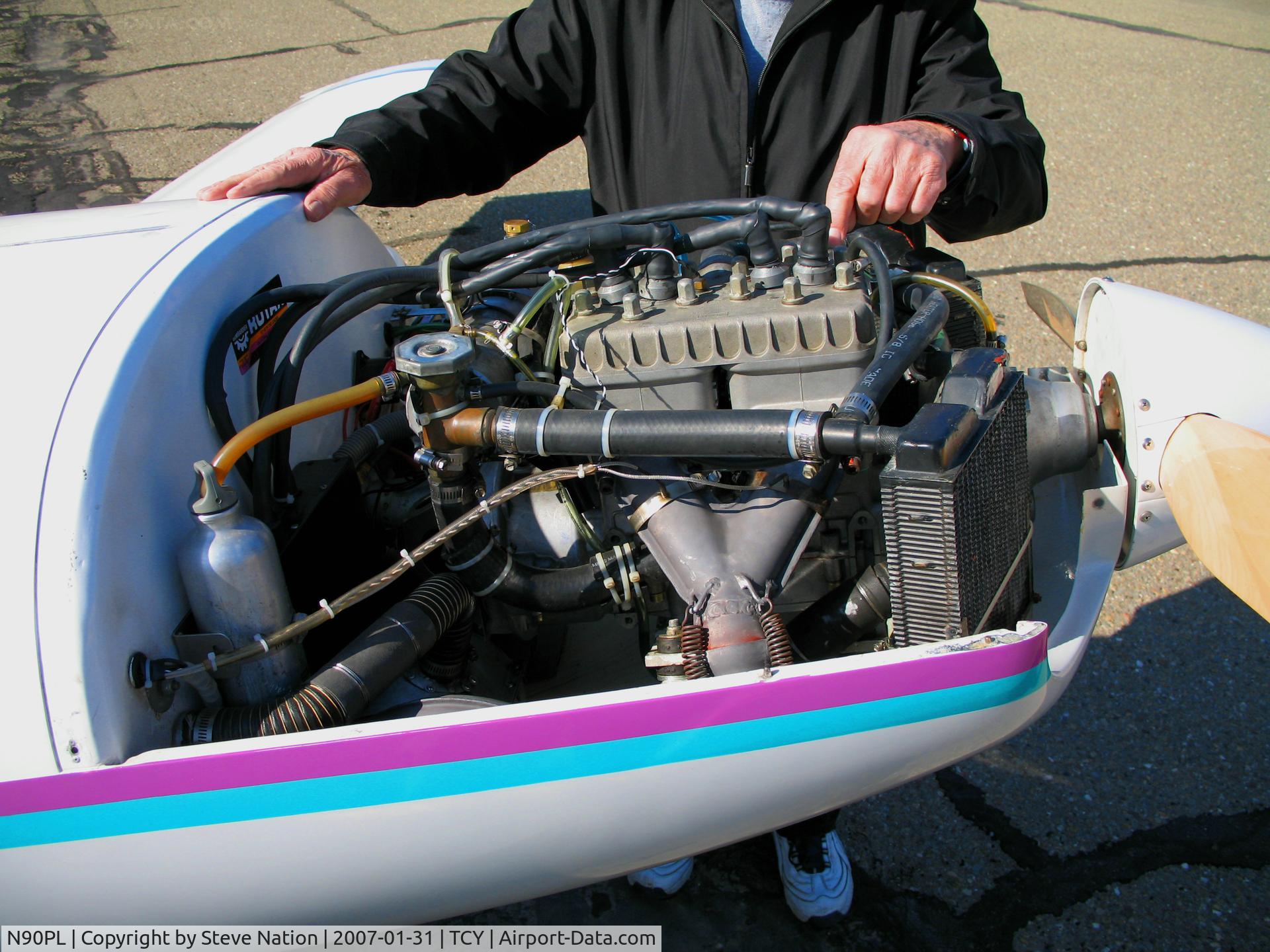 N90PL, 1991 Aero Designs Pulsar C/N 129, PULSAR homebuilt  (shot of engine) @ Tracy Municipal Airport, CA