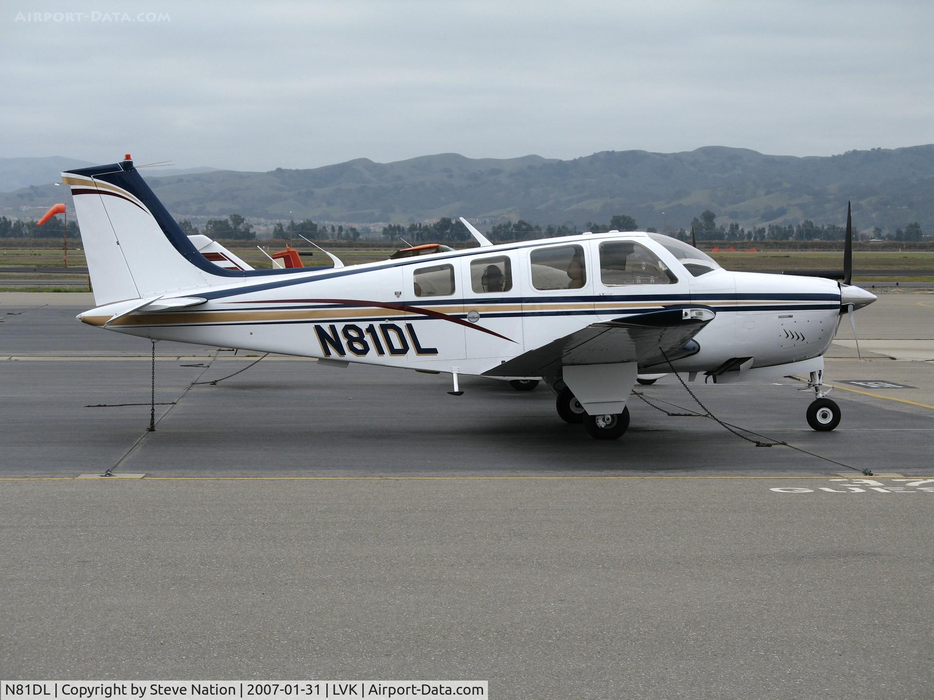 N81DL, 1977 Beech A36 Bonanza 36 C/N E-1156, Beech A36 @ Livermore Municipal Airport, CA
