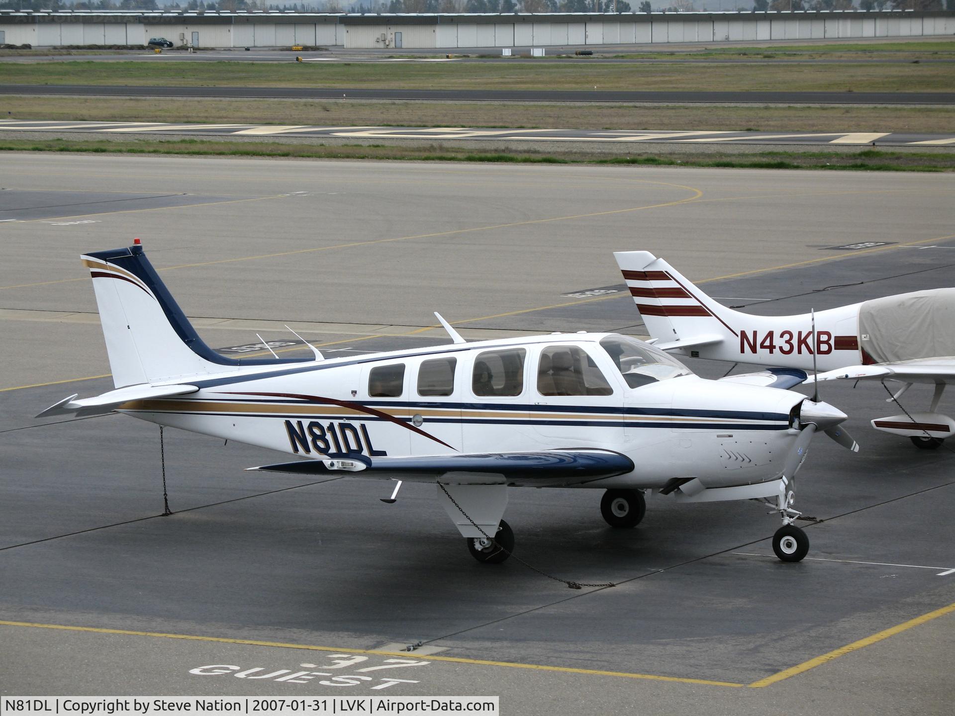 N81DL, 1977 Beech A36 Bonanza 36 C/N E-1156, Beech A36 @ Livermore Municipal Airport, CA