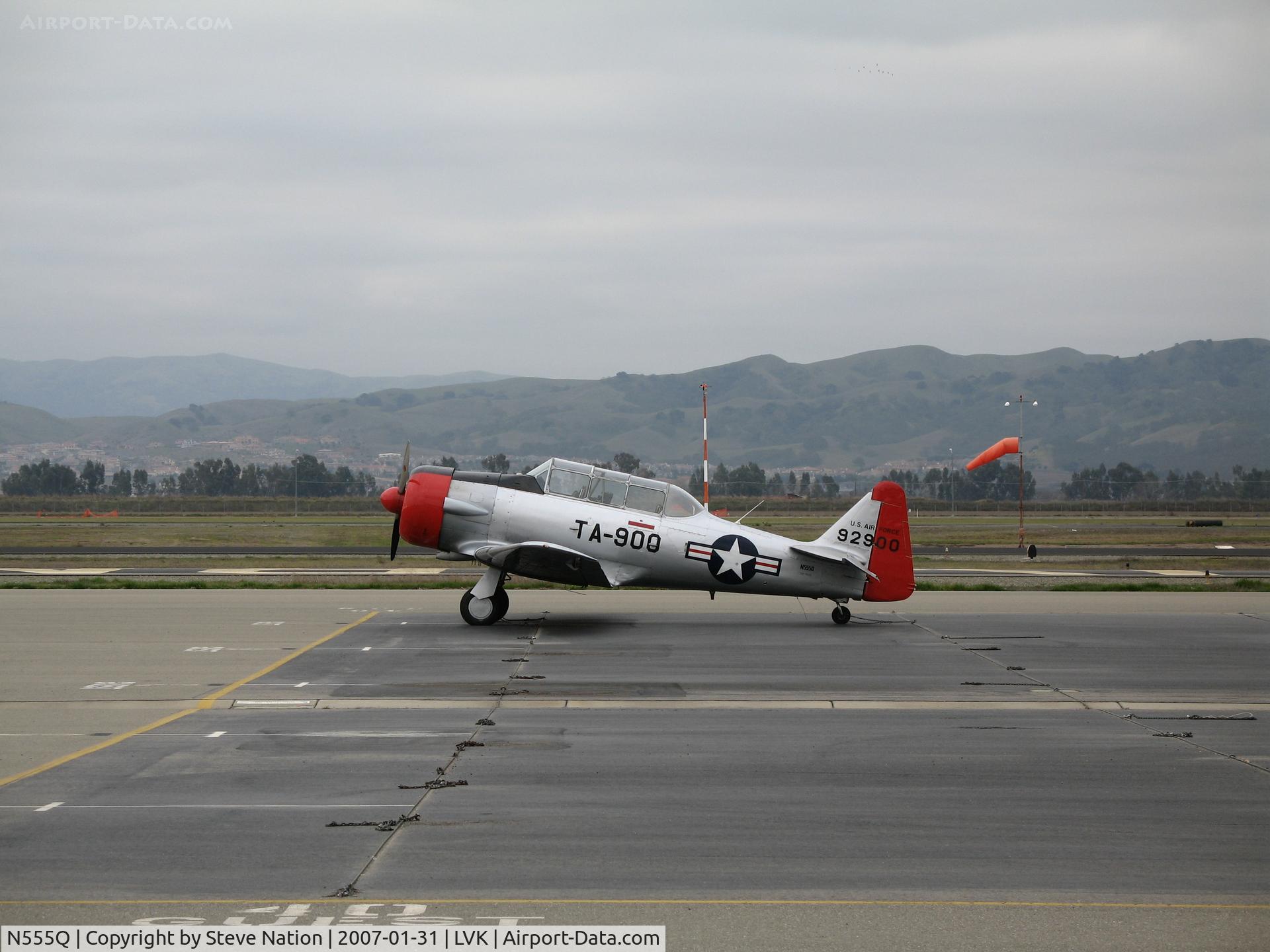 N555Q, 1957 North American AT-6G Texan C/N 197-042, North American AT-6G as TA-900 @ Livermore Municipal Airport, CA