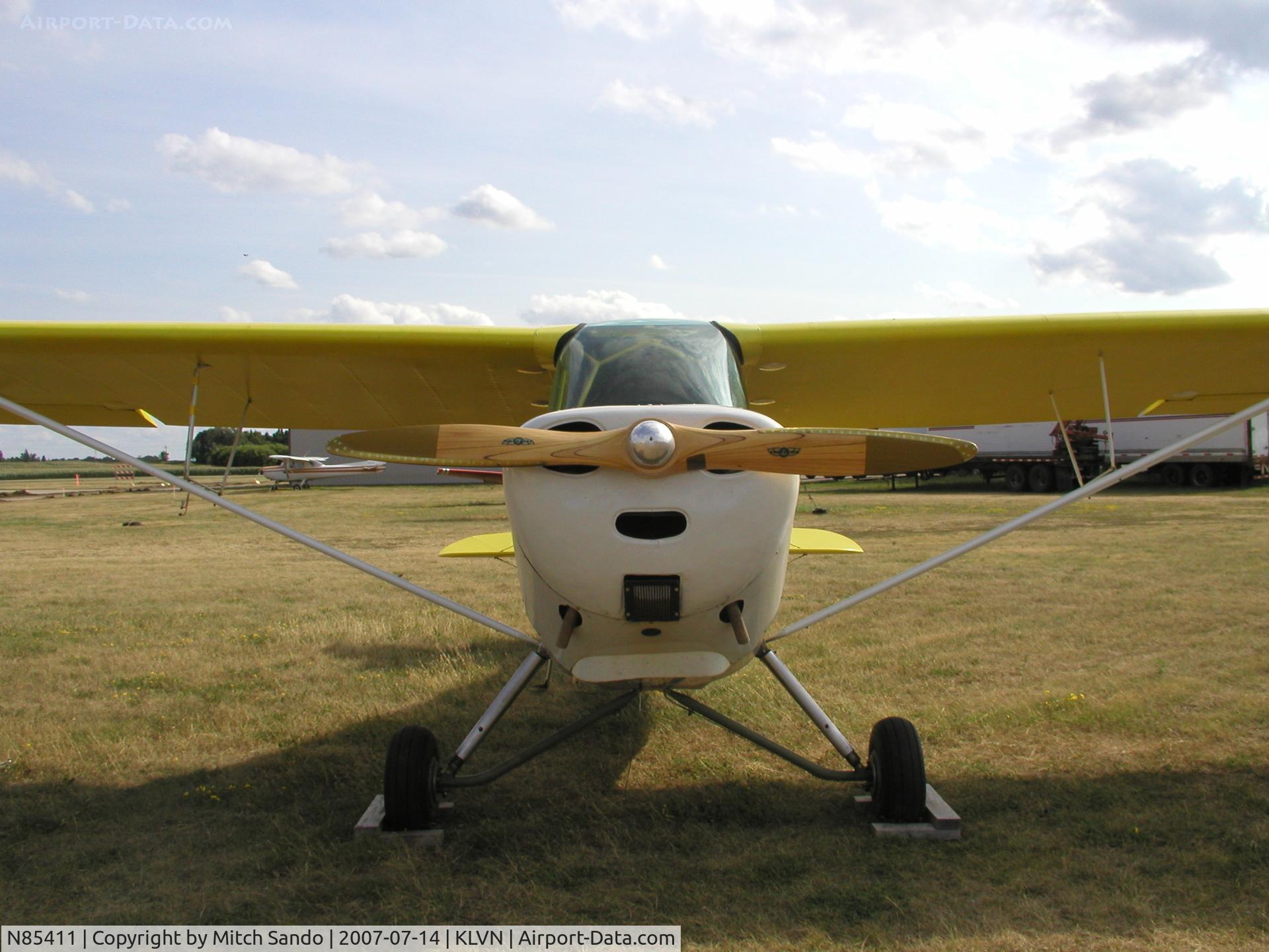 N85411, 1946 Aeronca 7AC Champion C/N 7AC-4151, Tied down at Airlake.
