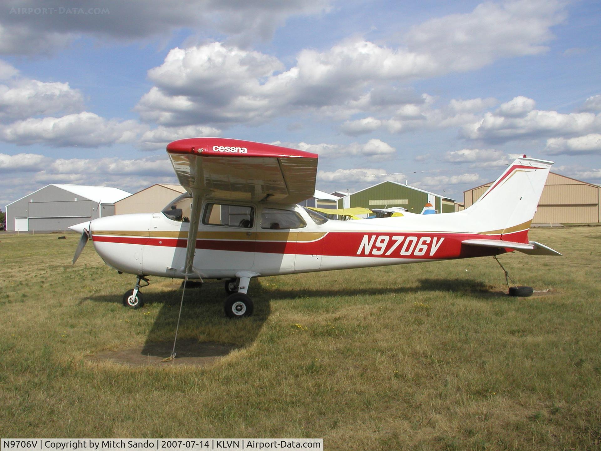 N9706V, 1974 Cessna 172M C/N 17264482, Tied down at Airlake.