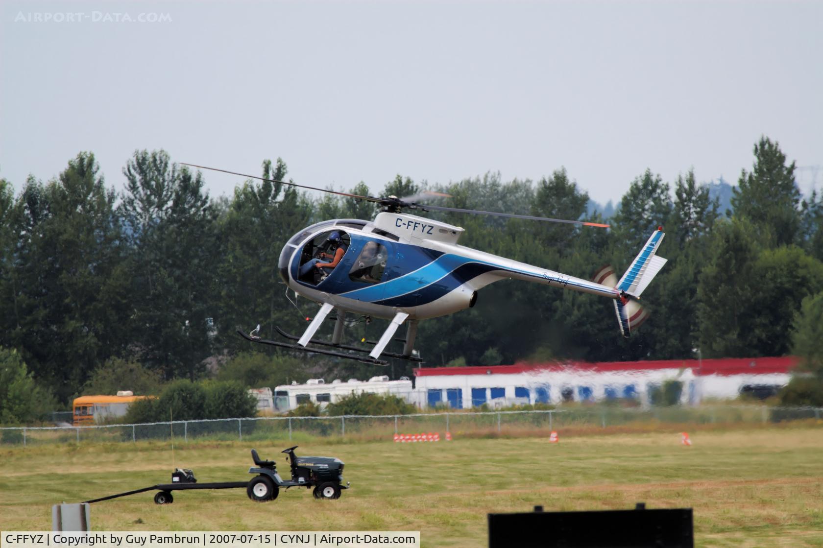 C-FFYZ, 1973 Hughes 369HS C/N 230451S, All it took was one shot to put it down on his trailer