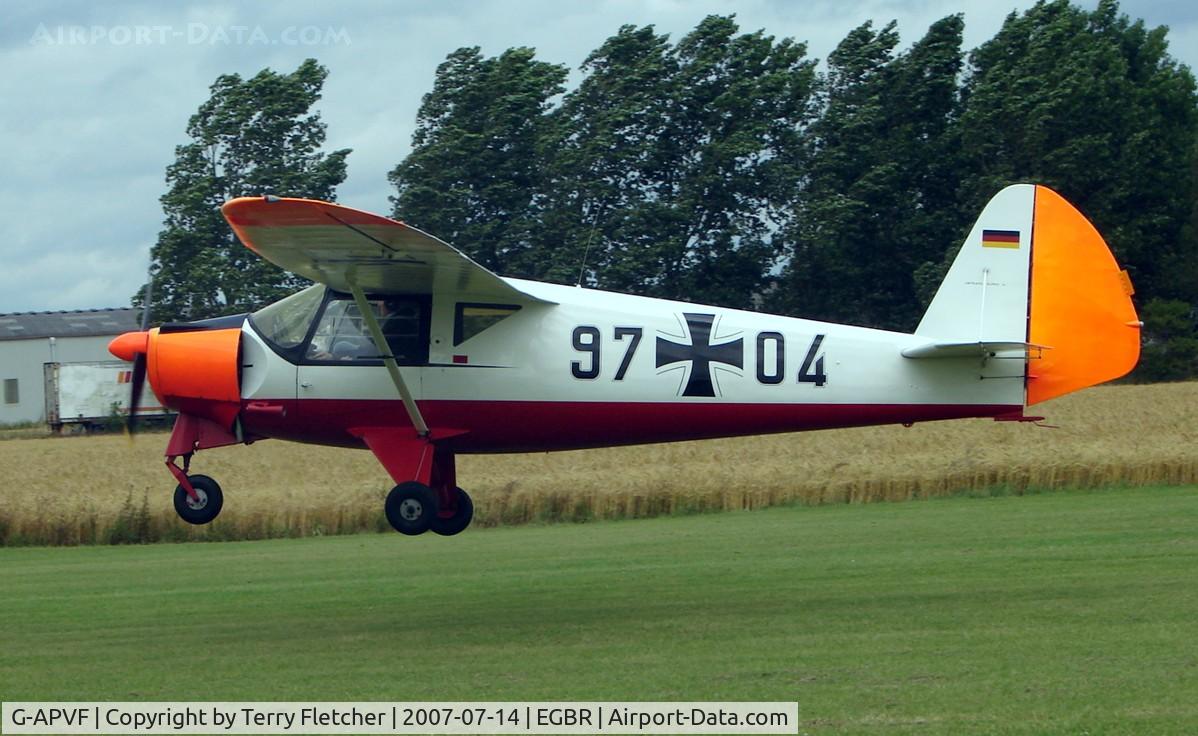 G-APVF, 1959 Putzer Elster B C/N 006, Putzer Elster wears marks of 97 + 04