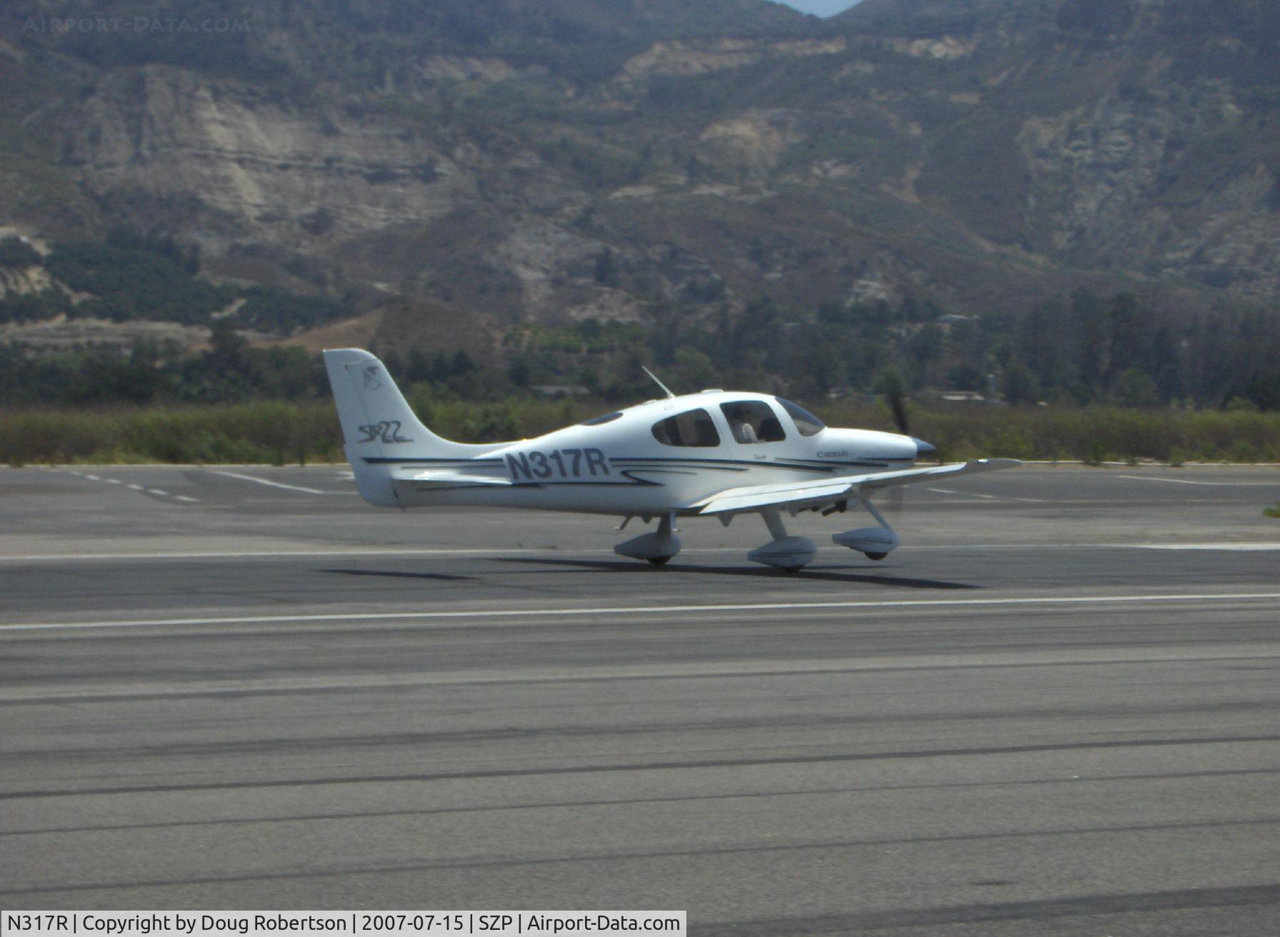 N317R, 2003 Cirrus SR22 C/N 0495, 2003 Cirrus SR22, Continental IO-550-N 310 Hp, 84 gallons, 81 usable, takeoff roll rwy 22