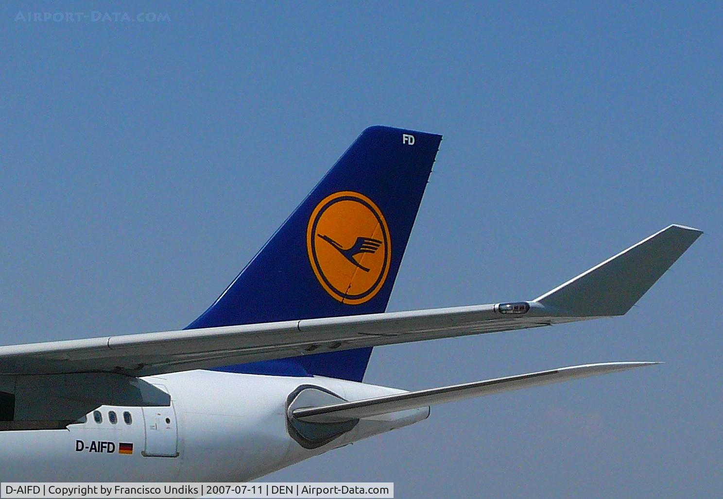 D-AIFD, 2001 Airbus A340-313X C/N 390, A340-300 Tail
