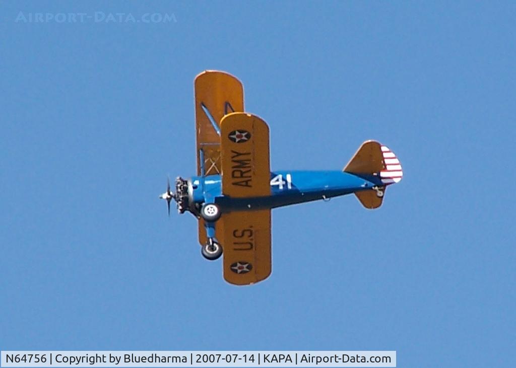 N64756, 1941 Boeing E75 C/N 75-3470, On landing approach. (touch & go 17R)