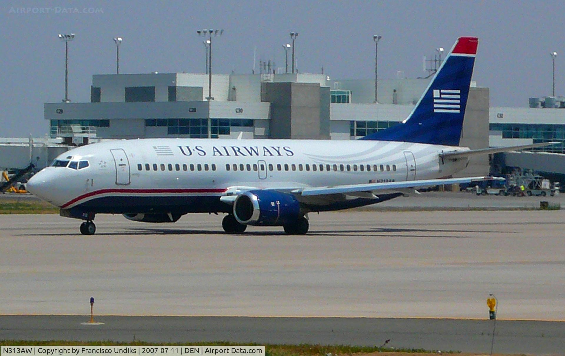 N313AW, 1987 Boeing 737-3S3 C/N 23712, US Airways 737-300.