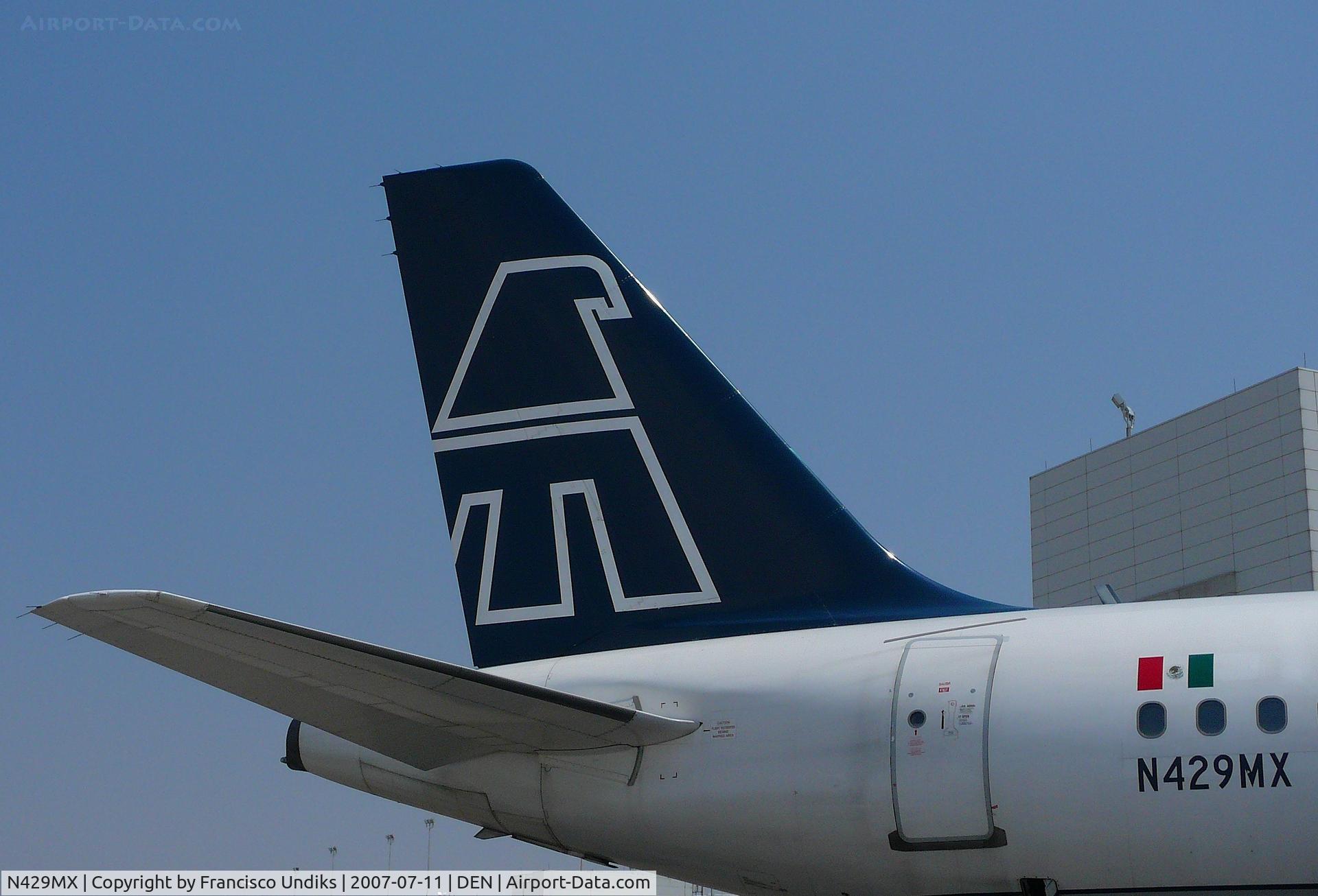 N429MX, 2001 Airbus A319-112 C/N 1429, Mexicana A319 tail