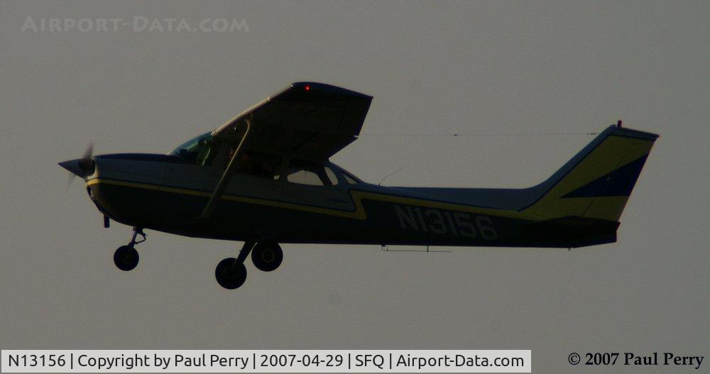 N13156, 1973 Cessna 172M C/N 17262535, Up and about to cross in front of the sun