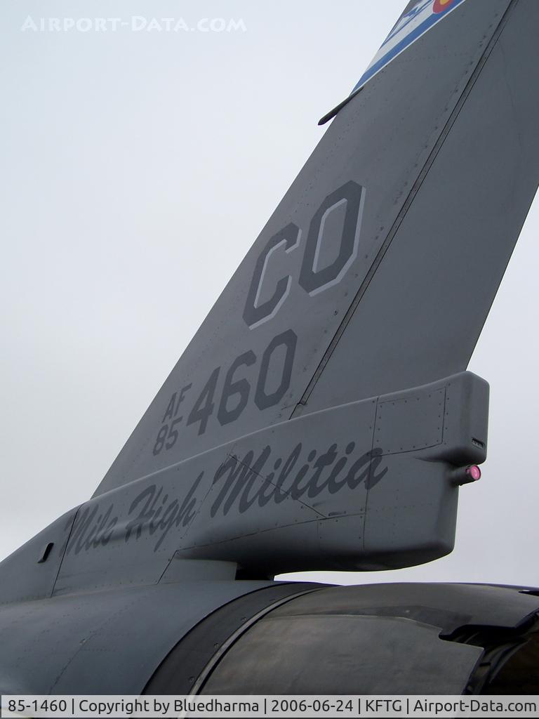 85-1460, 1985 General Dynamics F-16C Fighting Falcon C/N 5C-240, Port Side Tail Detail