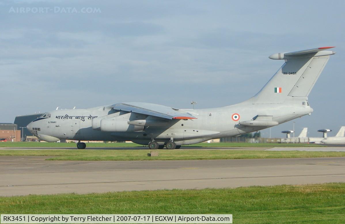 RK3451, Ilyushin Il-78 C/N 003425855, Ilyushin Il-78 of Indian Air Force - first UK visit