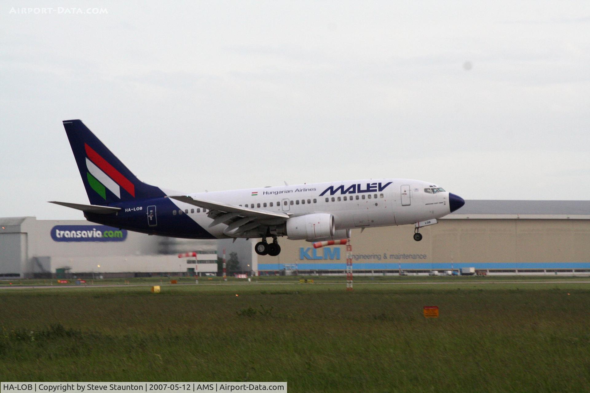 HA-LOB, 2003 Boeing 737-7Q8 C/N 29346, Taken in the evening gloom during May