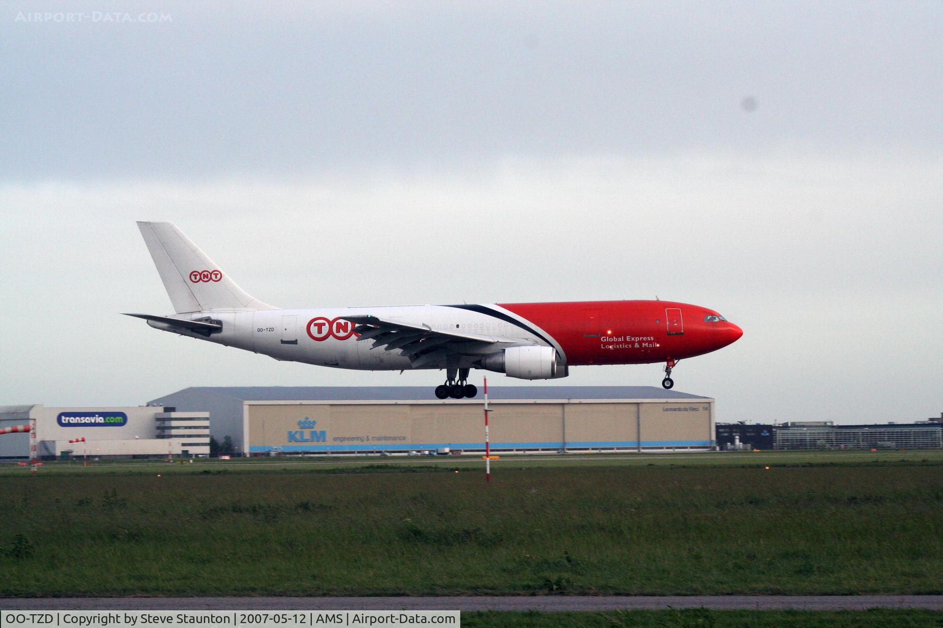 OO-TZD, 1983 Airbus A300B4-203(F) C/N 247, Taken in the evening gloom during May
