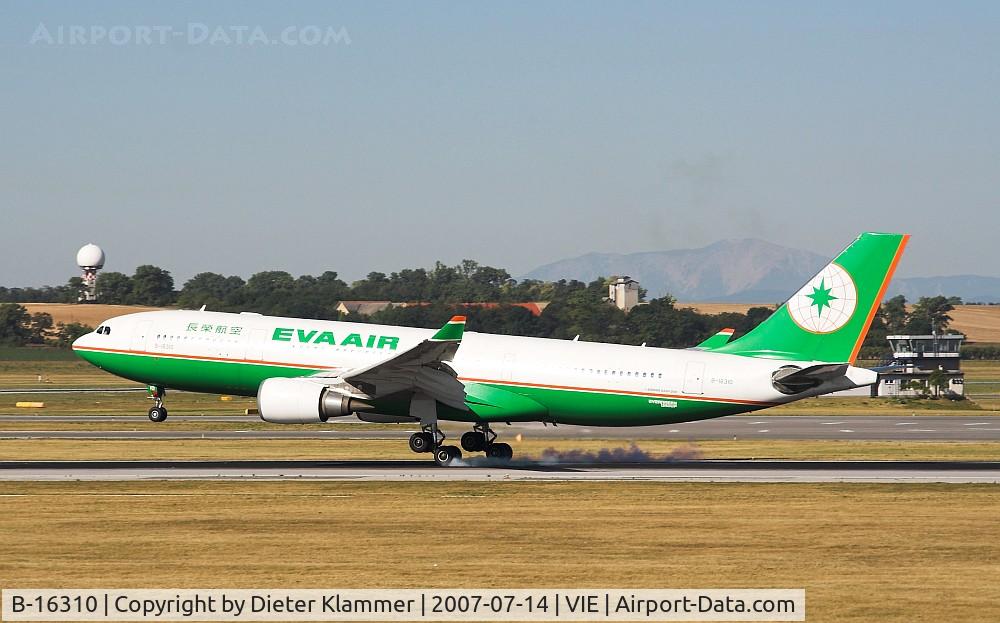B-16310, 2005 Airbus A330-203 C/N 678, EVA AIR A330 touchdown at RWY 16