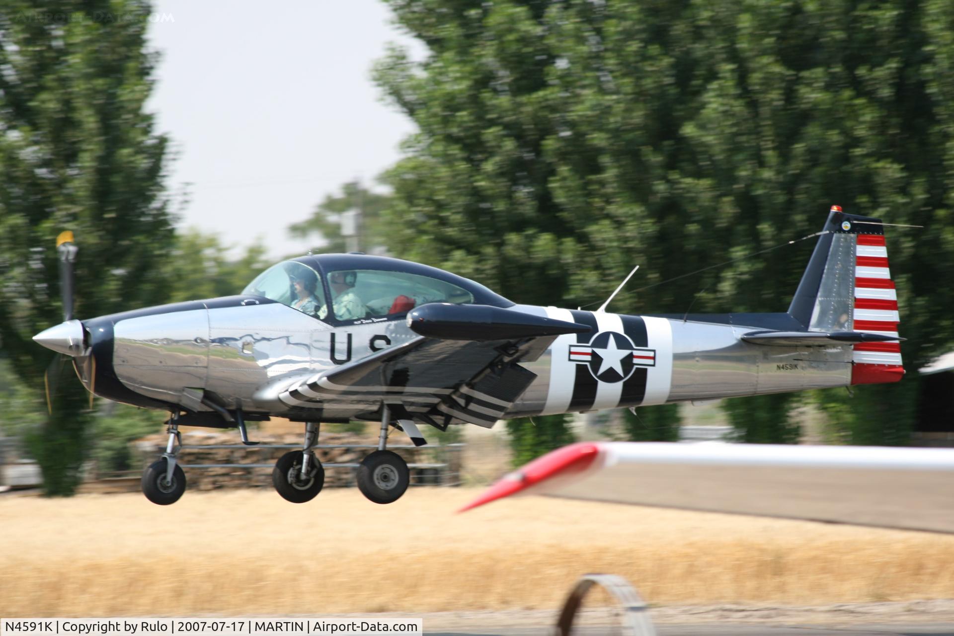 N4591K, 1948 Ryan Navion A C/N NAV-4-1591, Landing in the wheat