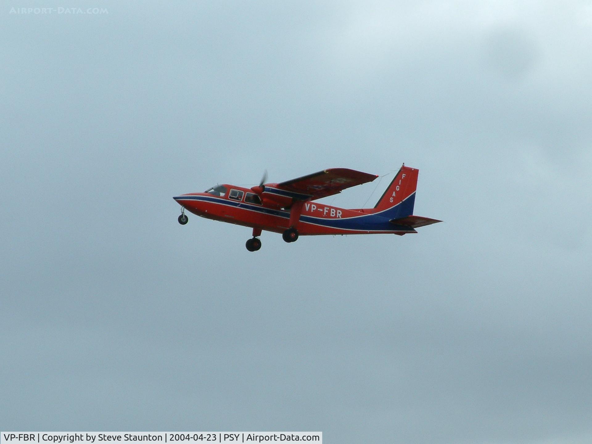 VP-FBR, 1991 Britten-Norman BN-2B-26 Islander C/N 2252, Taking off from Stanley Airport, Falkland Islands