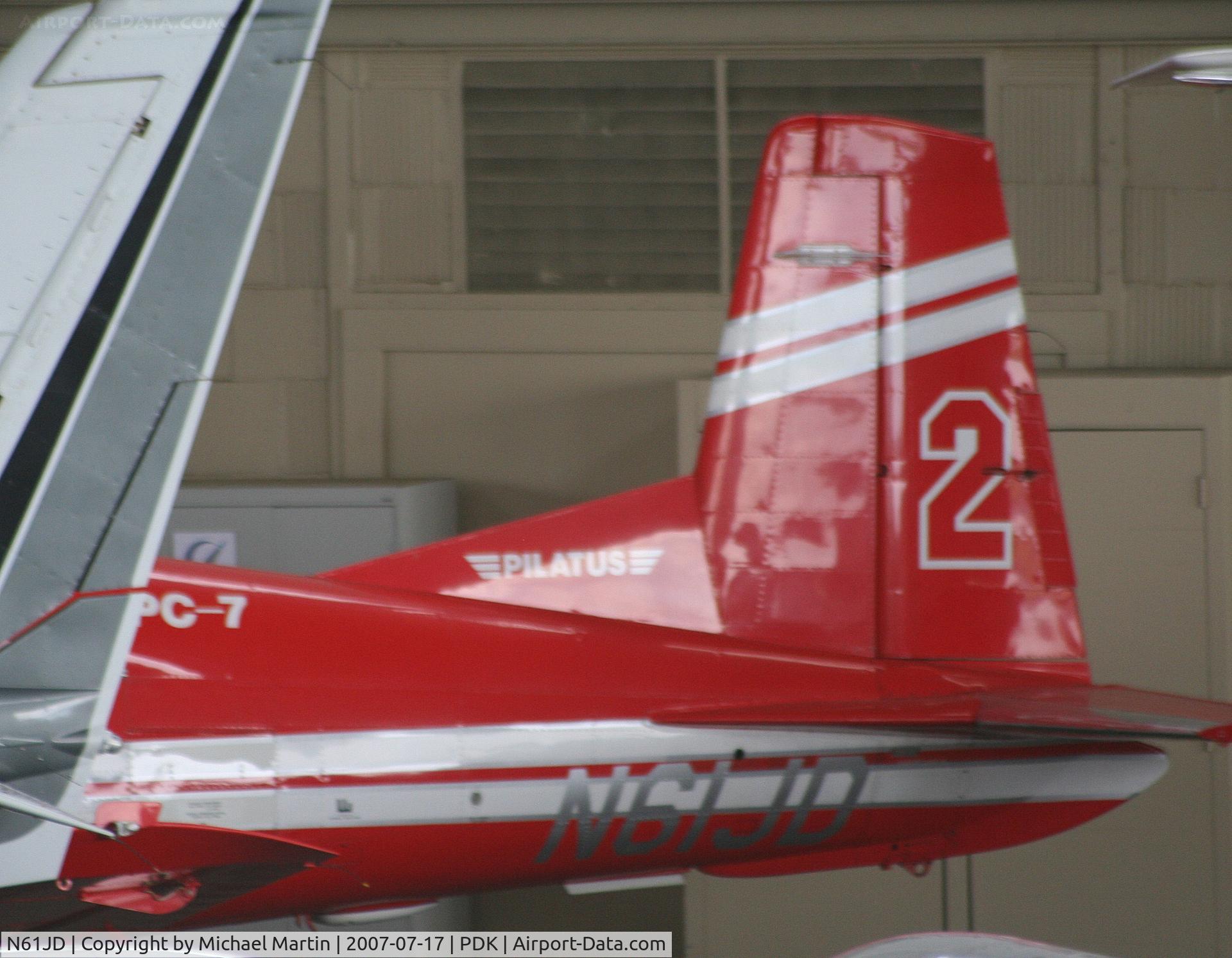 N61JD, 1985 Pilatus PC-7 C/N 480, In Epps Hanger