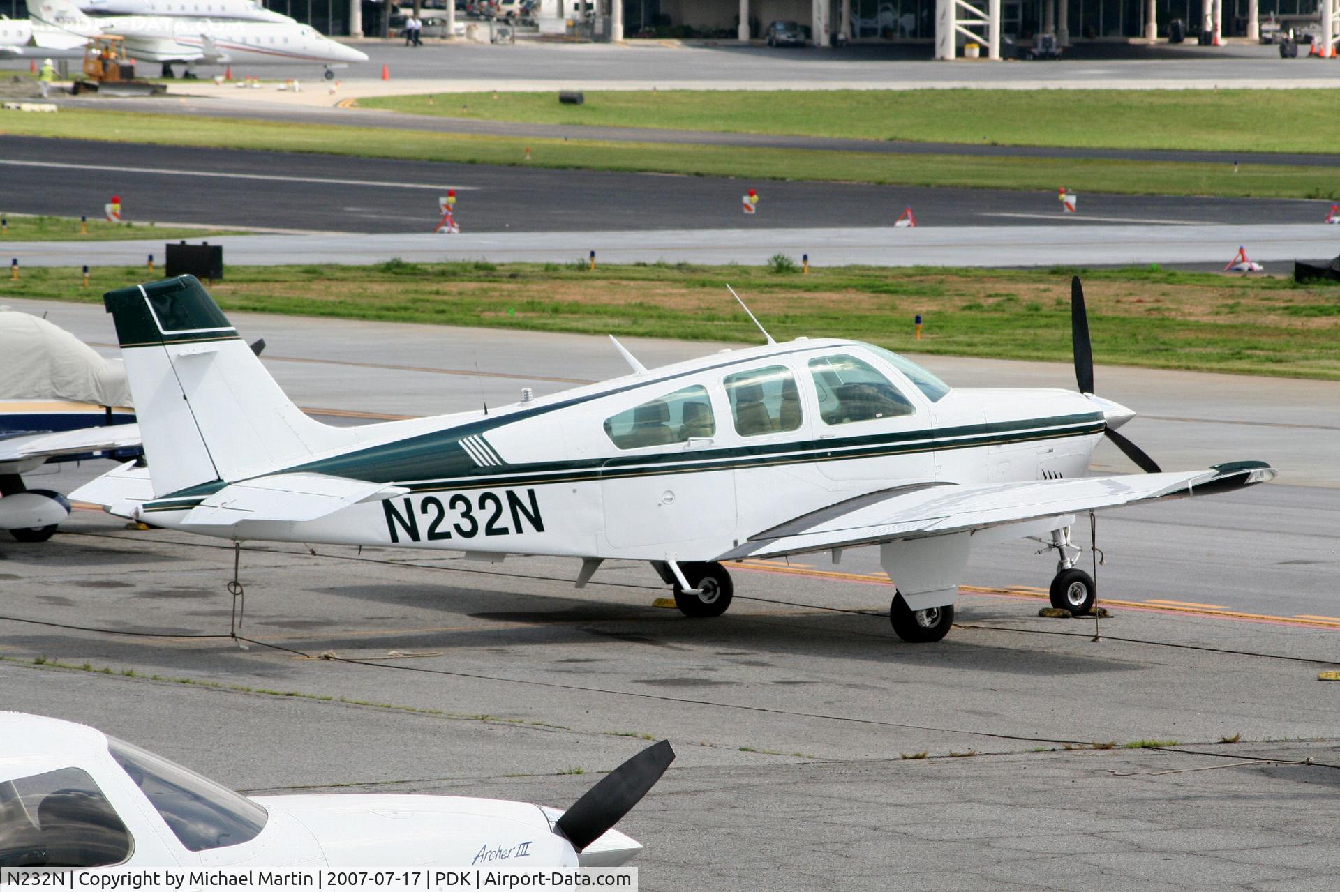 N232N, 1981 Beech F33A Bonanza Bonanza C/N CE-971, Tied down @ Epps Air Service