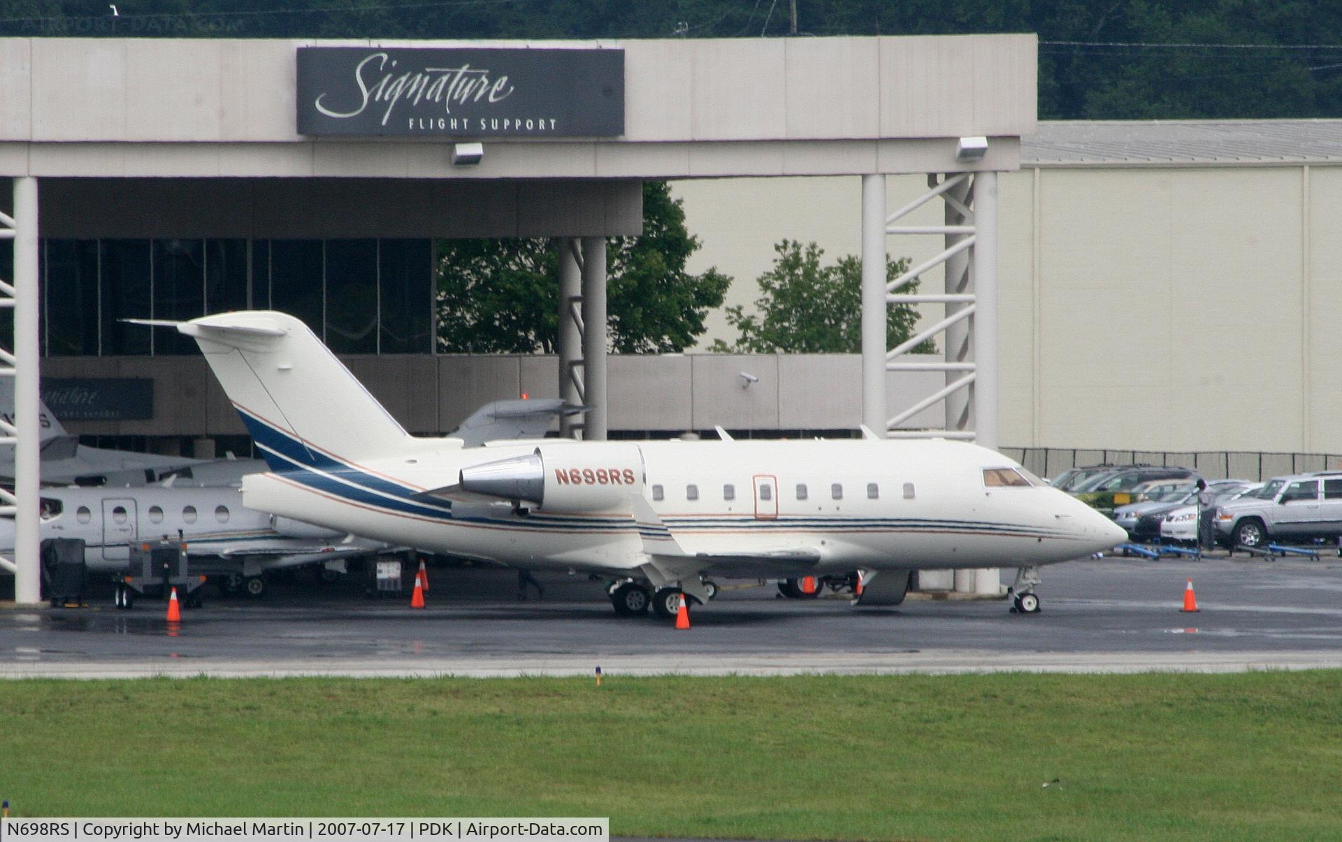 N698RS, 2000 Bombardier Challenger 604 (CL-600-2B16) C/N 5460, Tied down @ Signature Flight Support