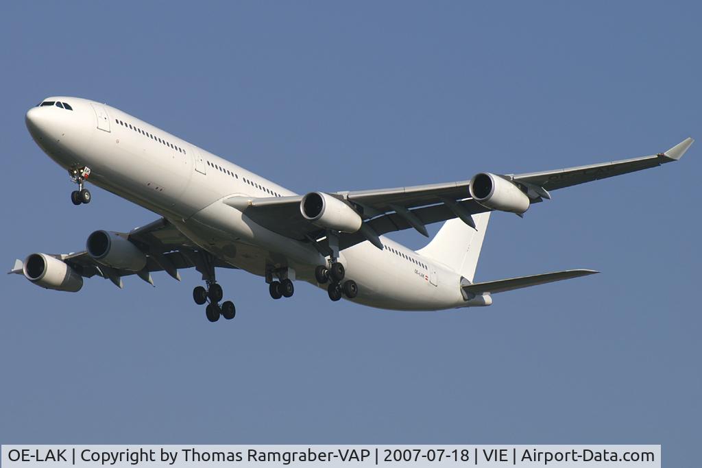 OE-LAK, 1997 Airbus A340-313 C/N 169, Austrian Airlines Airbus A340-300