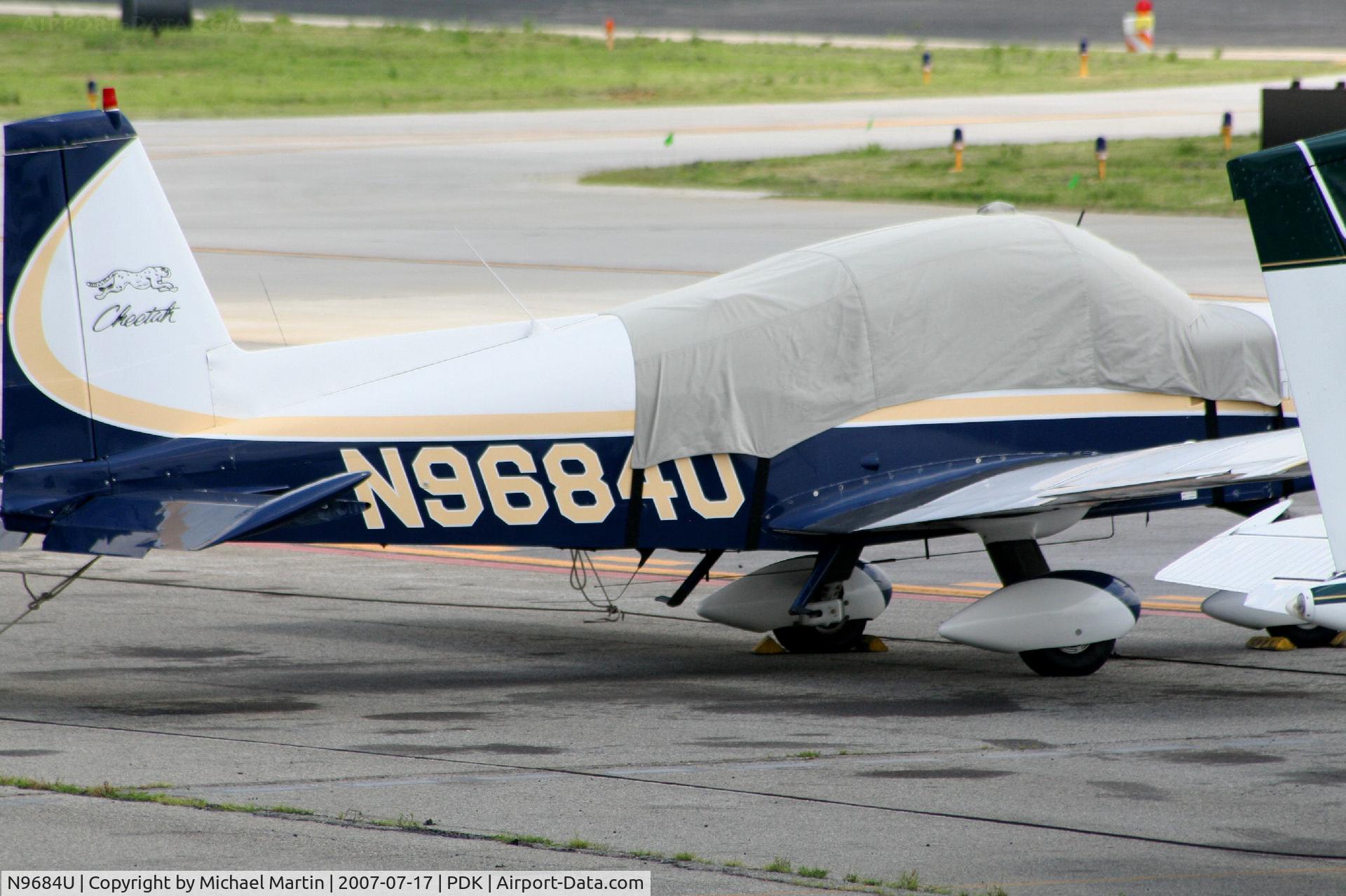 N9684U, 1975 Grumman American AA-5A Cheetah C/N AA5A-0050, Tied down @ Epps Air Service