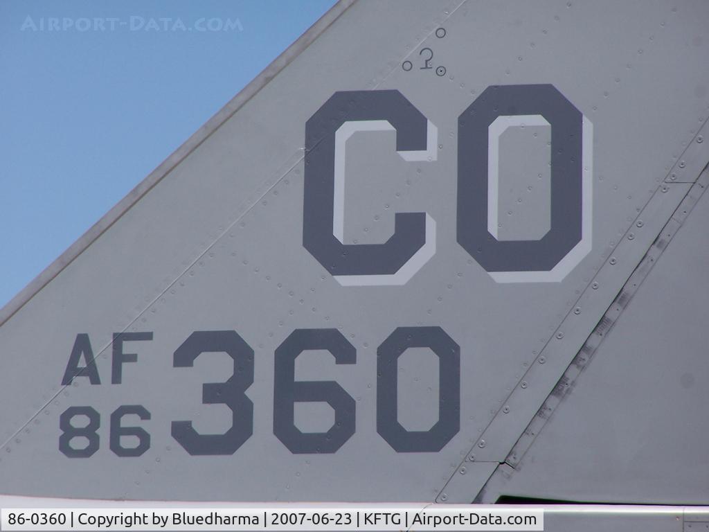 86-0360, 1986 General Dynamics F-16C Fighting Falcon C/N 5C-466, Port Tail Detail