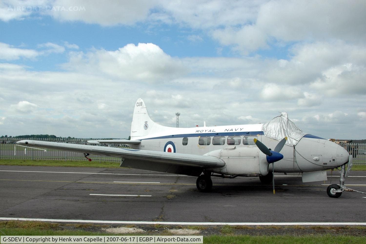 G-SDEV, 1956 De Havilland DH-104 Dove 6 C/N 04472, Sea Devon C.20, Royal Navy c/s, XK895