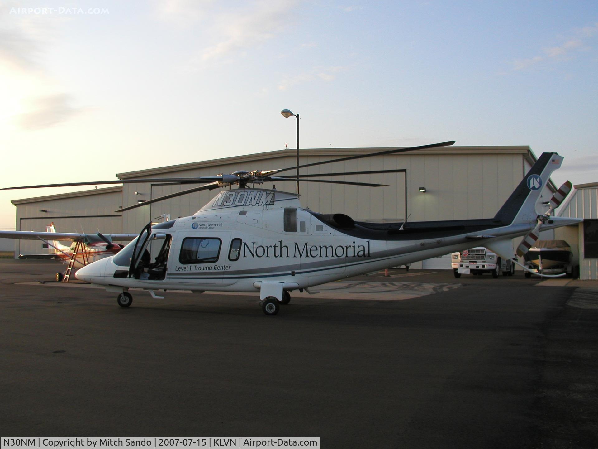 N30NM, Agusta A-109E Power C/N 11065, Air Care 2 stopping at Airlake for fuel after transferring a patient from Roseau to Rochester.